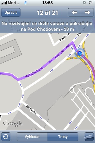 iPhone Navigace